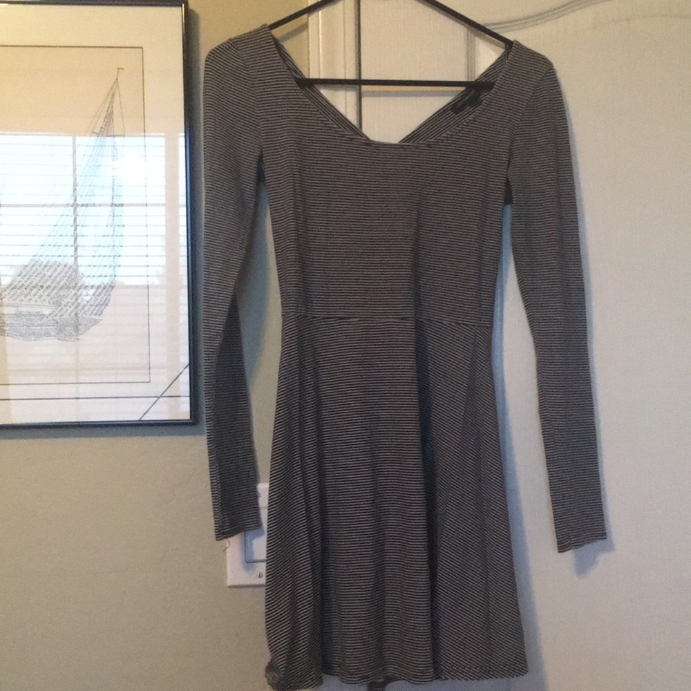 Black and white striped dress